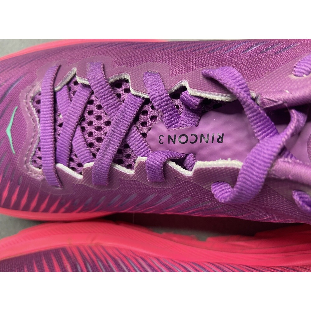 Hoka One One Shoes Womens 8.5 Rincon 3 Pink Purple Running Sneakers Trainers Gym - Picture 10 of 11